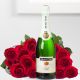 15 red roses added to Sparkling Wine