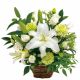 Funeral arrangement in white and green