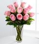 E8-4304 The Long Stem Pink Rose Bouquet by FTD - VASE INCLUDED