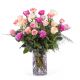 24 Long-stemmed Multicoloured Roses-Min