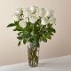 12 White Roses in a Vase