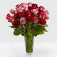 24 Red and Pink Roses in Vase