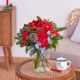 Red bouquet of mixed flowers