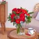 Red bouquet of mixed flowers
