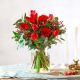 Red bouquet of mixed flowers