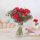 Bouquet of mixed red flowers
