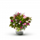 Bouquet with tulips in pastel
