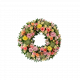 Wreath seasonal flowers with ribbon 240170