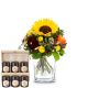 Flower bouquet Top of Summer with Bee-Family honey gift set