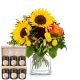Flower bouquet Top of Summer with Bee-Family honey gift set