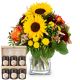 Flower bouquet Top of Summer with Bee-Family honey gift set
