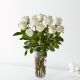 12 Long Stem White Rose Bouquet