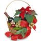 Christmas basket with wine