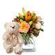 Flower bouquet 'Magical Advent Season' with teddy bear 'Bian