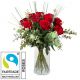 Send 12-Red-Fairtrade-Max-Havelaar-Roses-with-greenery to Switzerland