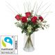 Send 5-Red-Fairtrade-Max-Havelaar-Roses-with-greenery to Switzerland