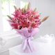 Send Bunch-of-10-Pink-Oriental-Lilies-in-Tissue to India