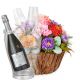 Send Cute-Basket-of-Flowers-with-Prosecco-Albino-Armani-DOC-75-cl-incl-ice-bucket-and-two-sparkling-w to Switzerland