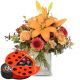 Send Harmony-of-Lilies-with-chocolate-ladybird to Liechtenstein