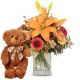 Send Harmony-of-Lilies-with-teddy-bear-brown to Liechtenstein
