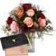 Send Romantic-Roses-with-bar-of-chocolate-Heart to Liechtenstein