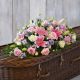 Send Rose-and-Eryngium-Casket-Spray-Min to United Kingdom