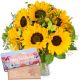 Send Sunflowers-Pure-with-bar-of-chocolate-Happy-Birthday to Liechtenstein