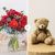 Send Kiss-bouquet-with-Teddy-bear to Portugal