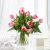 Romantic bouquet with pink tulips