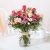 Bouquet with tulips and roses in pink tones