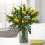 Yellow tulips and decorative plants