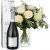 Send 12-White-Roses-with-greenery-and-Prosecco-Albino-Armani-DOC-75cl-Min to Liechtenstein