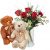 send 5-Red-Roses-with-greenery-and-two-teddy-bears-white-brown-Mid to Switzerland