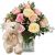 Send Cordial-Rose-Greeting-with-teddy-bear-white to Liechtenstein