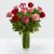 12 Red & Pink Roses in Vase