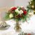 Red and white bouquet, with roses, hypericum and confiers