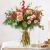Red and light pink Christmas bouquet