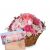 Basket Filled with Delicate Flowers with Munz bar of chocolate «Happy Birthday»