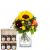 Flower bouquet Top of Summer with Bee-Family honey gift set