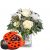 Flower bouquet New Year s Eve with Munz chocolate ladybird