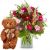 Flower Kiss with teddy bear (brown)
