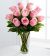 The Long Stem Pink Rose Bouquet by FTD - VASE INCLUDED-Min
