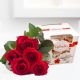 Send Bouquet-of-five-red-roses-and-Raffaello-candies to Hungary