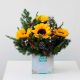 Send Sunflowers-and-greenery-Mid to Vietnam