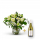 Stylish white bouquet with Pouilly Fume