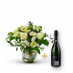 Stylish white bouquet with Cava