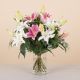Send Bouquet-of-Pink-and-White-Liliums to Spain