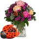 Flower bouquet Sweet Surprise with Munz chocolate ladybird