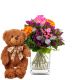 Send Flower-bouquet-Blossom-Beauty-with-teddy-bear to Liechtenstein