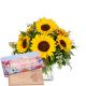 Send Flower-bouquet-Sunflowers-Pure-with-Munz-bar-of-chocolate to Switzerland